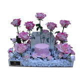 Luxury Acrylic Box with Roses, Baby Roses, and Cake