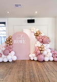 Baby Girl Flower Arrangement: Balloons and Backgroun