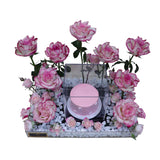 Luxury Acrylic Box with Roses, Baby Roses, and Cake