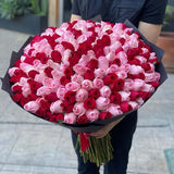 150 Red and Pink Roses Bouquet