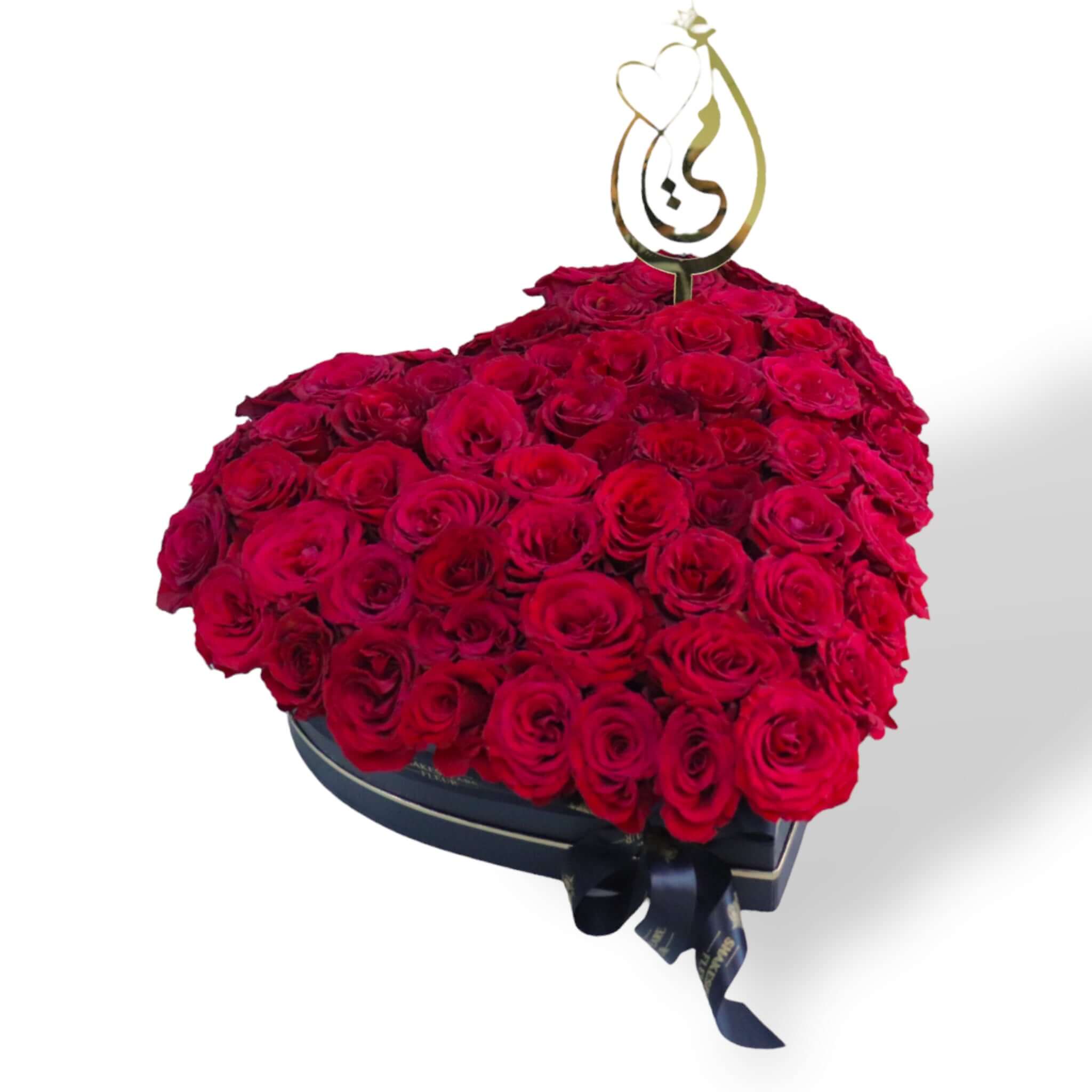 Heart-shaped Red Rose Box