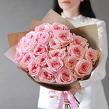 Bouquet of 25 Pink Ohara Roses