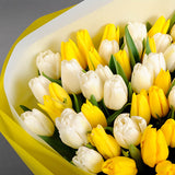 White and Yellow Tulips Bouquet