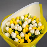 White and Yellow Tulips Bouquet