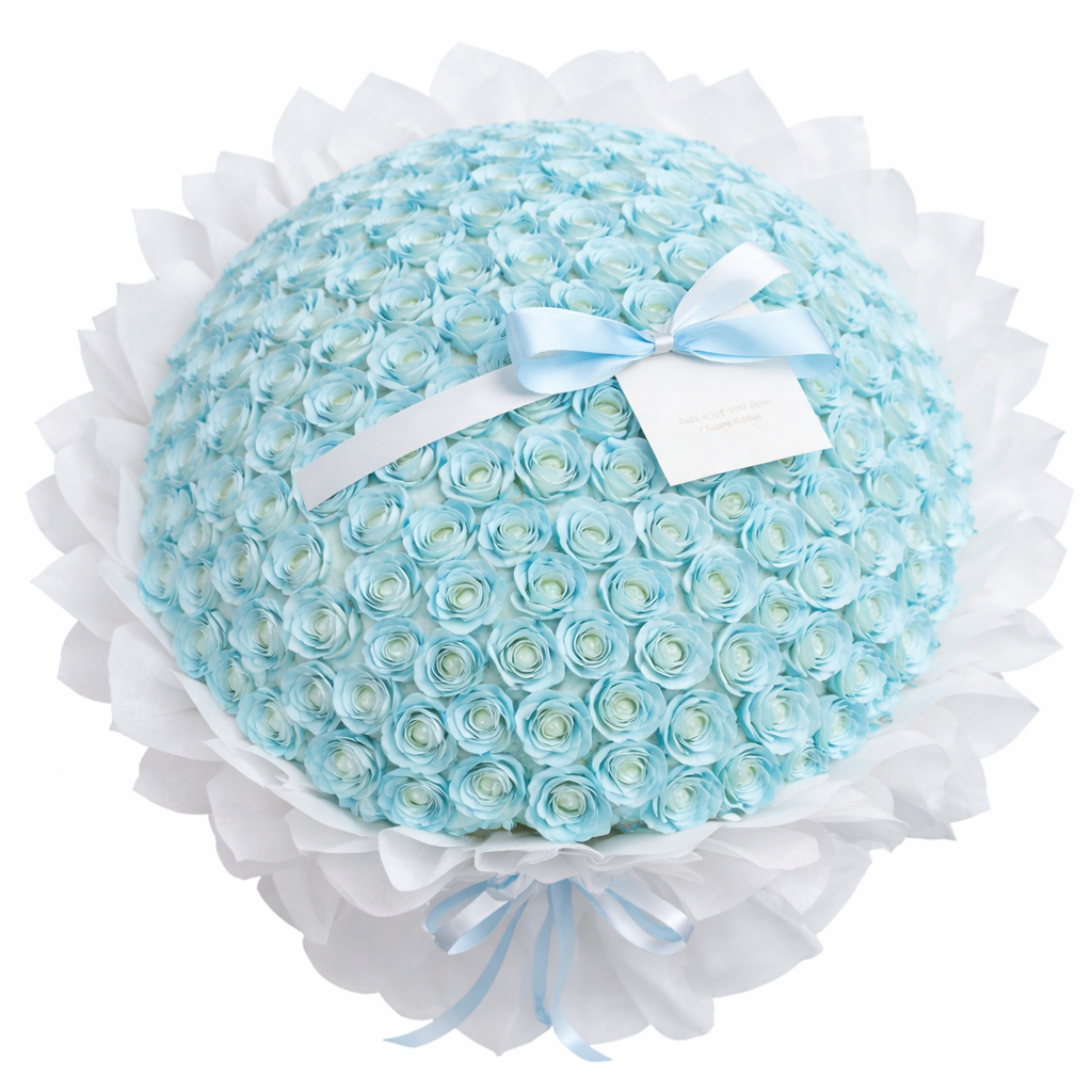 100 Baby Blue Roses Bouquet | Luxury Flowers Delivery UAE – Shakespeare ...