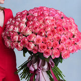 101 Double Shade Pink Roses Bouquet