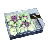 Elegant Acrylic Money Box with Baby Roses and Exotic Blooms