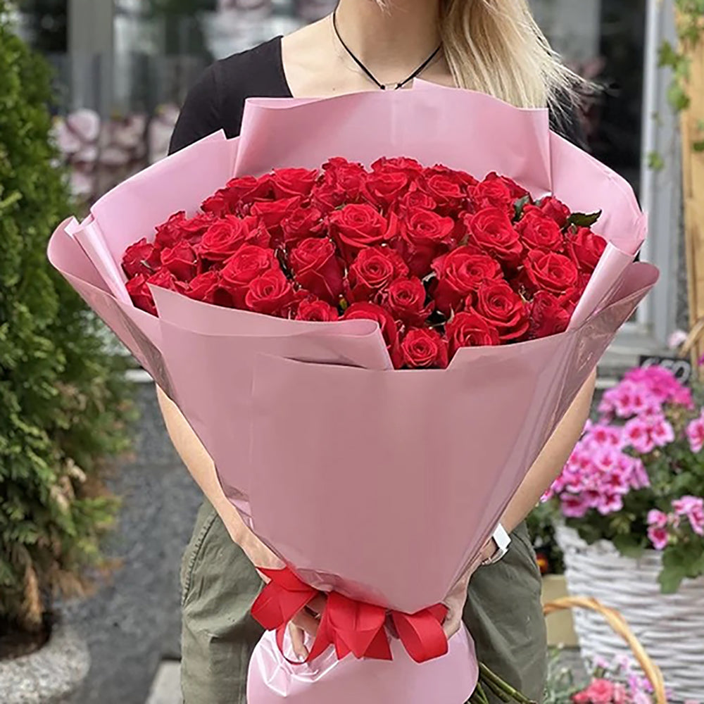 50 Charming Red Roses Bouquet