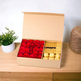 Royal Box of Red Roses and Chocolates