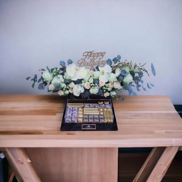 صندوق أكريليك أنيق لعيد ميلاد سعيد