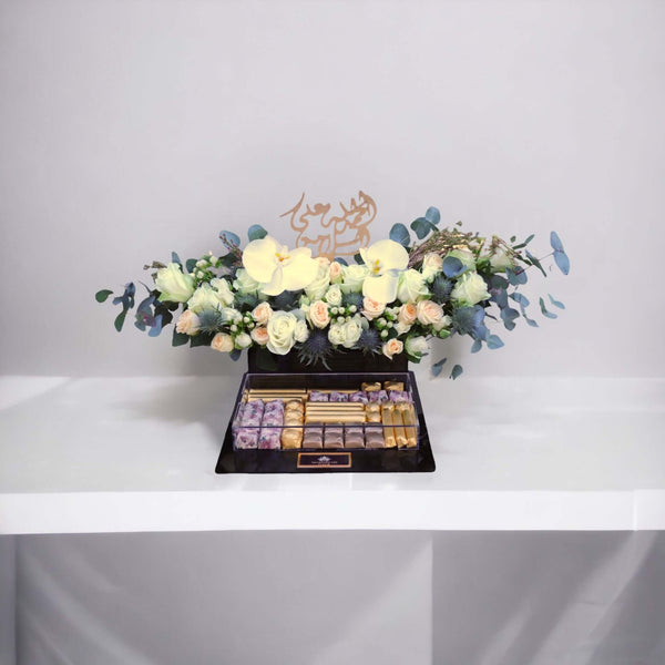 الزهور والشوكولاتة بالأكريليك 