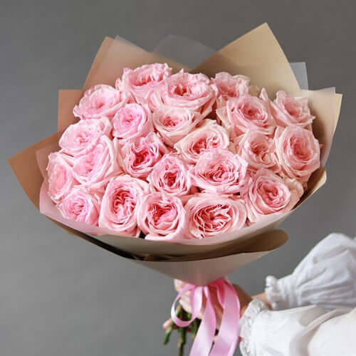 Bouquet of 25 Pink Ohara Roses