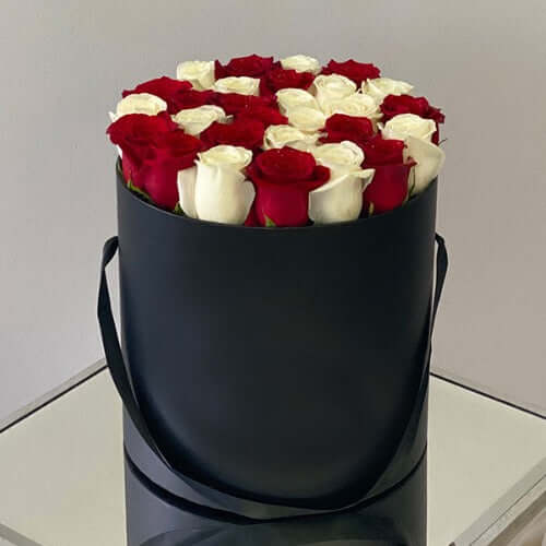 Box of Red and White Roses20