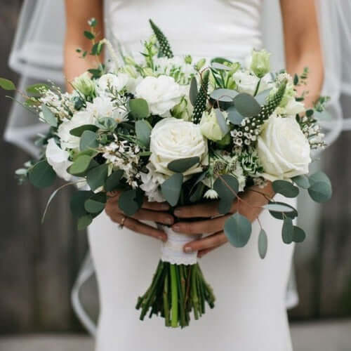 Chic White Bridal Bouquet