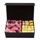 Gift Box of Lovely Pink Flowers and Chocolates