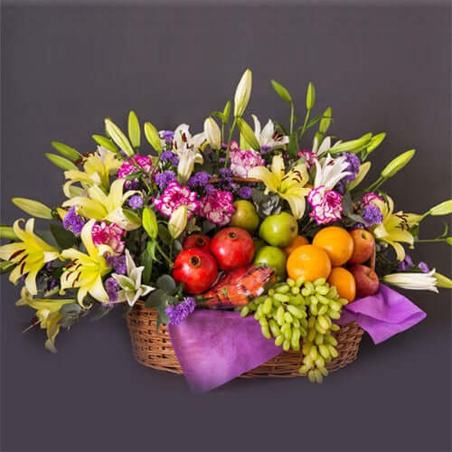 Grand Fruit and Flower Basket