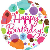 Happy Birthday Polka Dots Foil Balloon