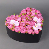 Pink Spray Roses Arrangement in Heart Shaped Box