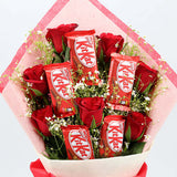 Red Roses Bouquet with KitKat Chocolates