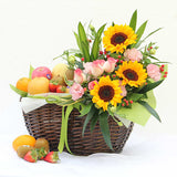 Warm Wishes Fruit and Flower Basket