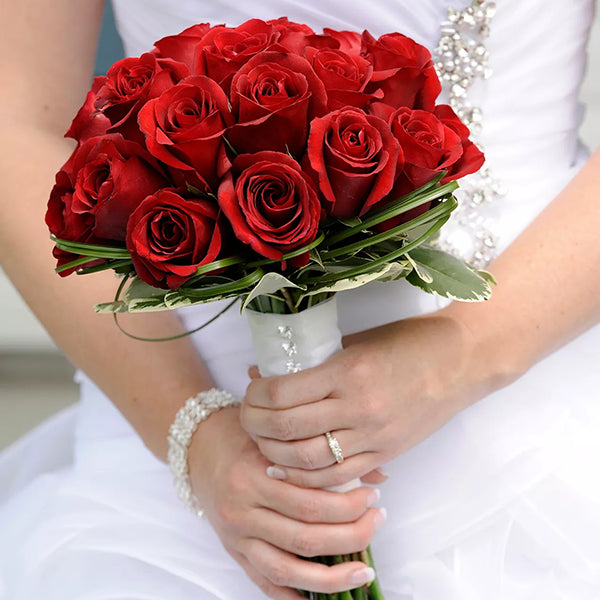Romantic Red Rose Bridal Bouquet