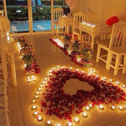 Romantic Roses and Candles Decorations